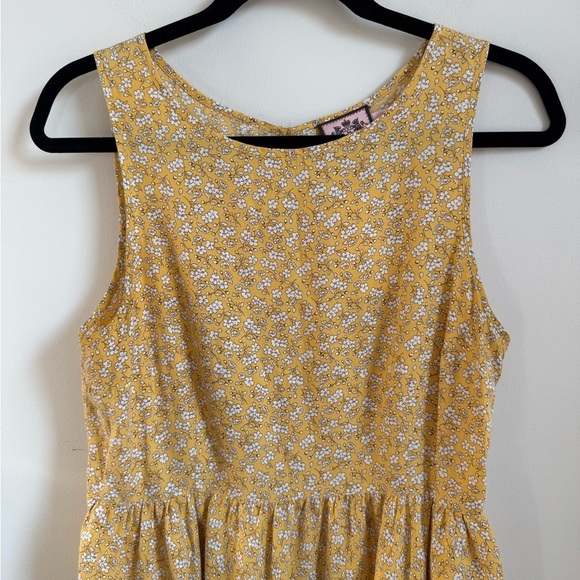 Juicy Couture Silk Blend Yellow Floral Sleeveless Dress Size US 10 - Picture 3 of 7
